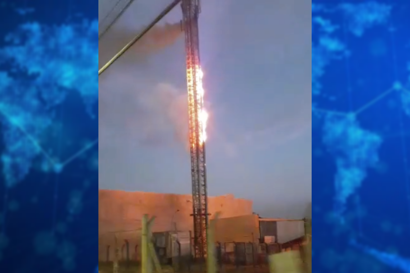 torre de telefonia pega fogo na zona norte de londrina