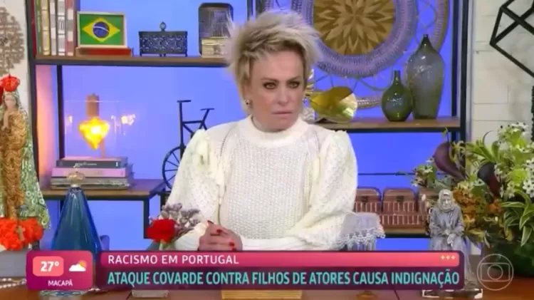 ana maria braga ficou visivelmente constrangida com erro da producao ao exibir vt de macacos