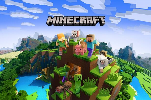 (Imagem título do jogo “Minecraft”. Mojang Studios.)